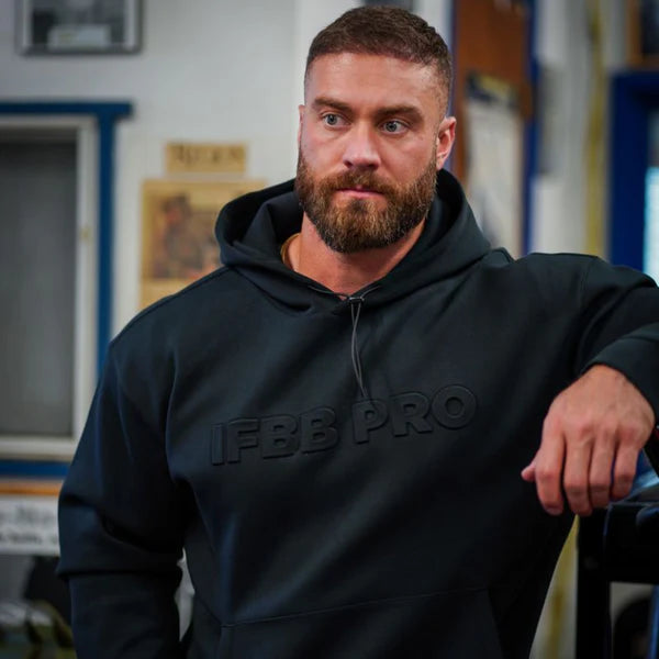 BLACK IFBB PRO HOODIE IFBB