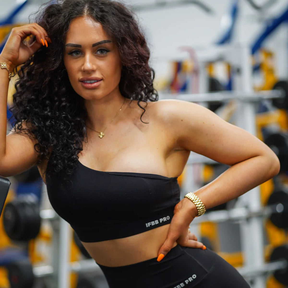 BLACK ASYMMETRICAL IFBB TOP