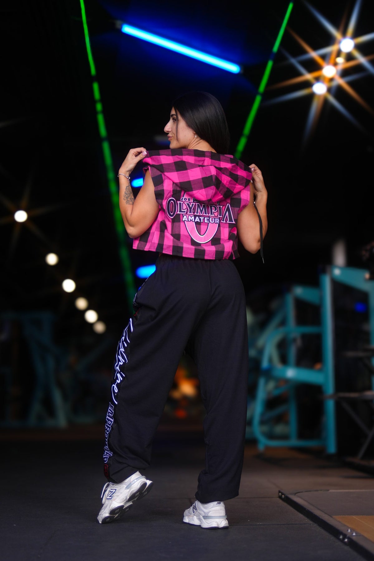 SOBRECAMISA CUADROS OLYMPIA AMATEUR FIT ROSA