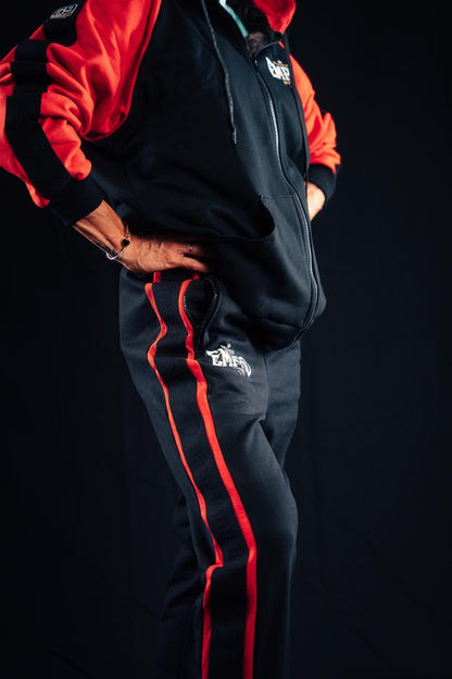 Sixnine Empro Classic Series Black-Red Hooded Tracksuit