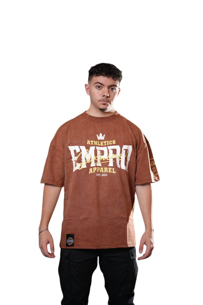 OVERSIZE EMBROIDERED ACID BROWN
