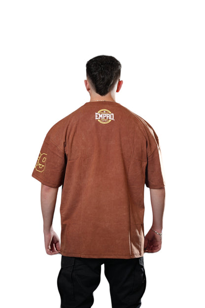 OVERSIZE EMBROIDERED ACID BROWN
